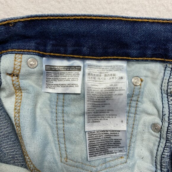 Levis 505 Jeans Mens 33 Blue Denim Straight Leg Medium Washed - Picture 5 of 13